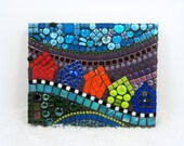 SALE -Children's Room decor .. Houses and Street mosaic landscape, mosaic wall decor, art  perfect for child's room  JillsJoy TAGT rainbow