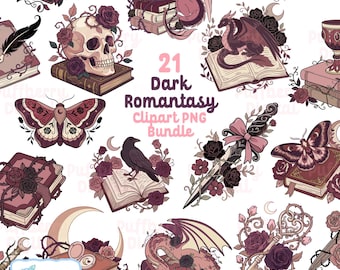 Romantasy Bookish Girlie Clipart Png Bundle, Fantasy reader png, Pastel Book png, Girls Reading png design, Digital Download