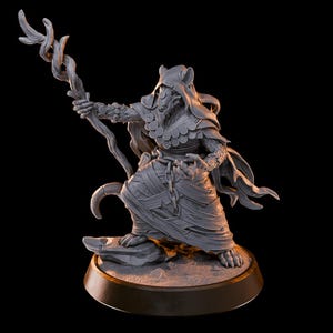 Ratfolk Caster Miniature: 8K Resin Mini for DnD & TTRPG