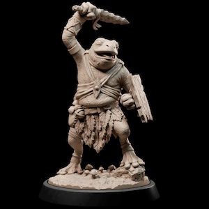 Froggy Warrior Resin | TTRPG | D&D | Miniature (8K+ Resolution)