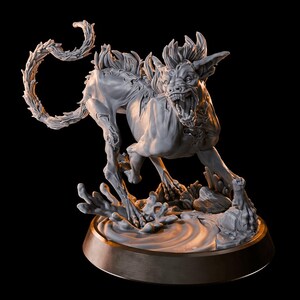 8K Resin Fiendish Dog Miniature: TTRPG DnD Tabletop RPG