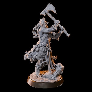 8K Resin Vicious Butcher Miniature: Human Barbarian for DnD & TTRPG