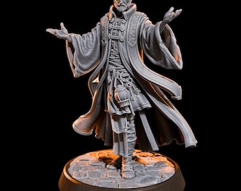 8K Resin Holy Priest Miniature: Unpainted DnD RPG Mini