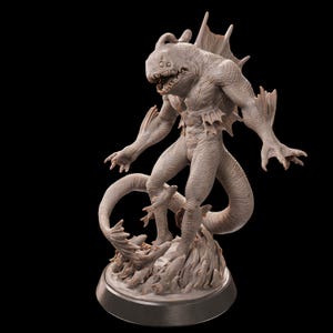 8K Abyssal Merrow Resin Miniature: Unpainted DnD TTRPG Mini