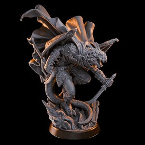 Draconian Stalker Miniature: 8K Resin Mini for DnD & TTRPG