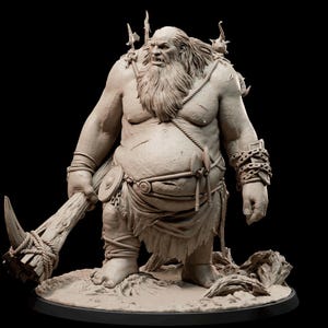 8K Resin Hill Giant Miniature: Fantasy RPG Mini