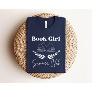 Book Girl Summer Club Short Sleeve Tee, Summer Book Tshirt, Summer Reader Gift, Summer Gift for Her, Book Girl Summer Shirt, Summer Reading
