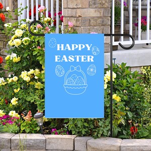 Happy Easter Garden & House Banner, cute Easter Basket flag, cute Happy Easter garden flag, Hostess gift for Easter, Garden gift for Easter