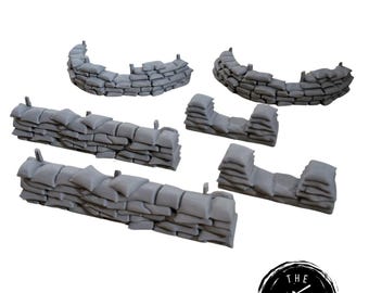 Sandbag Barricades  WW2  - Scatter Terrain/bolt action/flames of war 15mm / 28mm