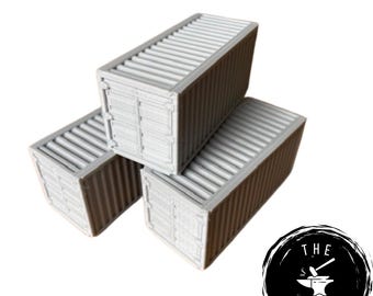 Shipping Containers x3 - New scenery/terrain - urban scatter 28mm/40mm - painted/unpainted