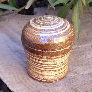 Wood Fired Pottery Jar: Handmade Ceramic Keepsake Jar with Lid
