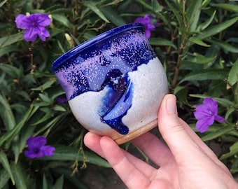 Wood Fired Dented Dotted Purple Cup: Handmade Pottery Cup