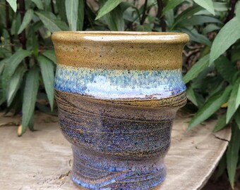 Rutile Blue Stoneware Crock: Wheel Thrown Pottery Vase