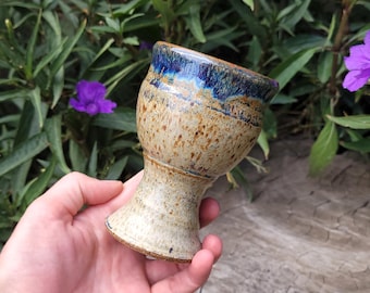 Sandy Pearl Mini Chalice: Pottery Shot Cup