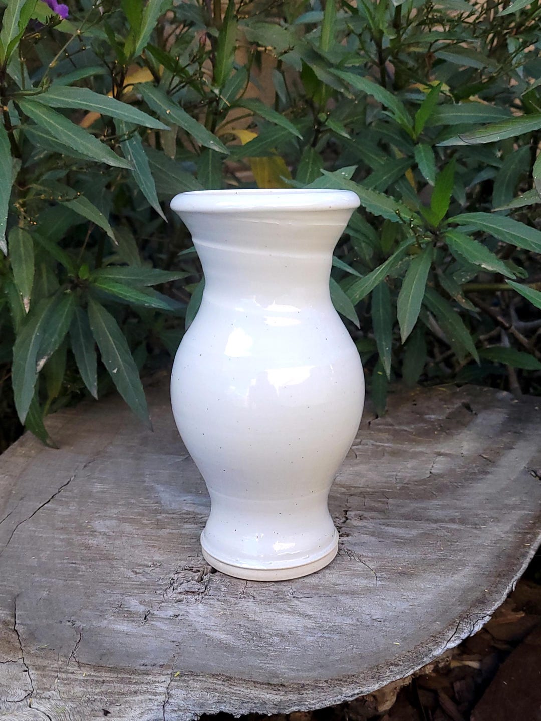 Snow White Stoneware Pottery Vase; Wheel Thrown Flower Vase - Etsy