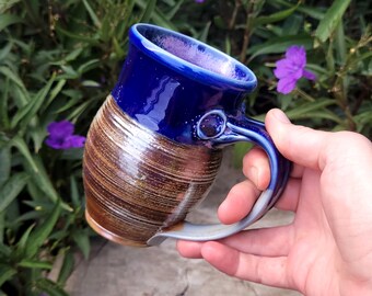 Wood Fired Slip Textured Purple Mug