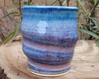 Rutile Swirl Crock with  Emily Purple Liner - Handmade Pottery Crock - Ceramic Spoon Crock - Handmade Flower Vase