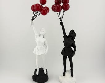 彫刻・オブジェ Banksy flying balloons girl 2018 white 彫刻