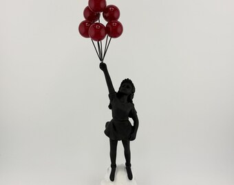Banksy Red Balloon Girl Statue - Modern Pop Art Sculpture
