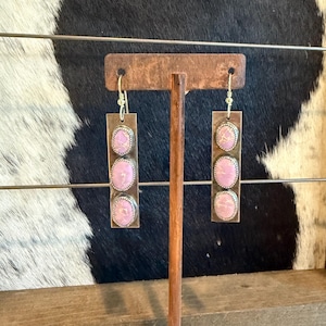 スターリングシルバーのフォスフォシデライトダングルイヤリング