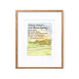 1 Thessalonians 5:16-18 Thanksgiving Original Watercolor Print