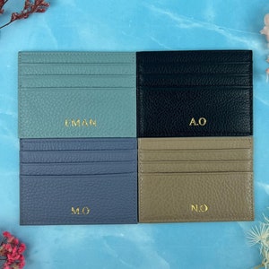 Personalized Leather Card Holder – Custom Wallet for Her or Him | Genuine Leather Cardholder | Custom Gift for Friends & Family