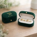 Velvet Ring Box Personalised | Gold Foil Monogram | Gift for Her | Wedding Gift