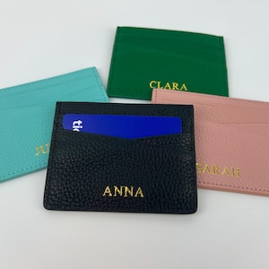 Porte-cartes personnalisé en cuir | Porte-cartes personnalisé | Cadeau personnalisé pour elle | Cadeau personnalisé pour les amis et la famille | Cadeau unique