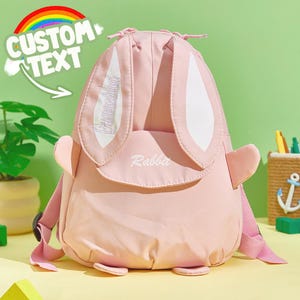Sac à dos personnalisé avec prénom brodé, cartable personnalisé pour enfants, cadeau pour fille ou garçon - Sac à dos pour tout-petit mini sac à dos personnalisé en forme de lapin