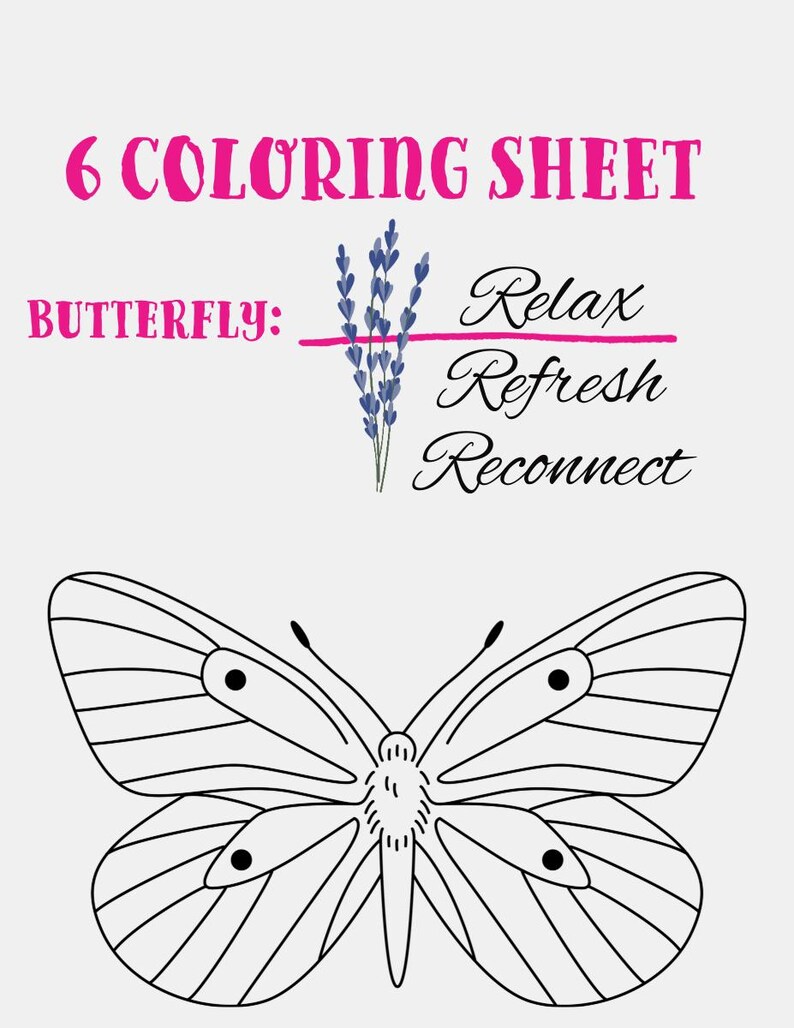 Relaxing Butterfly Coloring Sheets – Instant Download for Kids & Adults