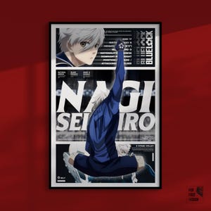 Poster Lucchetto Blu / Poster Nagi / Poster Isagi / Regalo Lucchetto Blu / Poster Anime / Poster Nagi Seishiro / Poster BL / Lucchetto Blu / Bianco