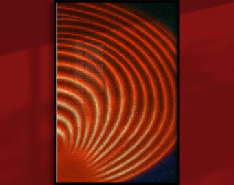 Boho-Halbsonne-Poster: Abstraktes Rostbogen-Motiv, minimalistische Wandkunst aus der Mitte des 20. Jahrhunderts