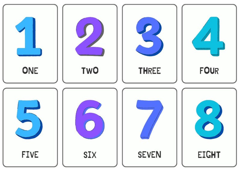 Numbers 1-20 Flashcards Printable Digital Download/kids Learning/maths ...