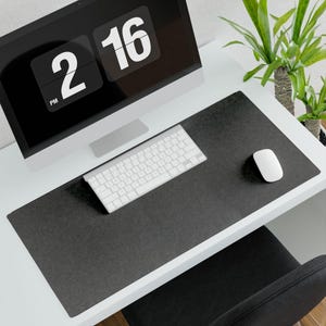 85x48 cm Felt Desk Mat | OEKO-TEX® Grey Felt Desk Mat | Ecofriendly Desk Pad | Felt Mouse Pad | Felt Gaming Desk Mat