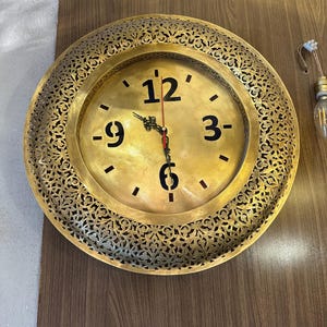Handcrafted Brass Wall Clock, Antique Ornate Vintage Style Wall Watch with Customizable Engraving, Elegant Home Décor wall hanging clock
