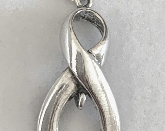 Dije/Colgante de lazo de concientización en plata de ley