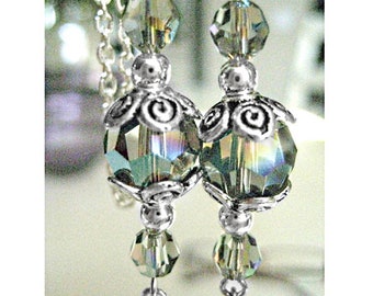 Cadena para gafas con cuentas de cristal de diamante negro austriaco ELECCIÓN DE EXTREMOS Cadena sin deslustre