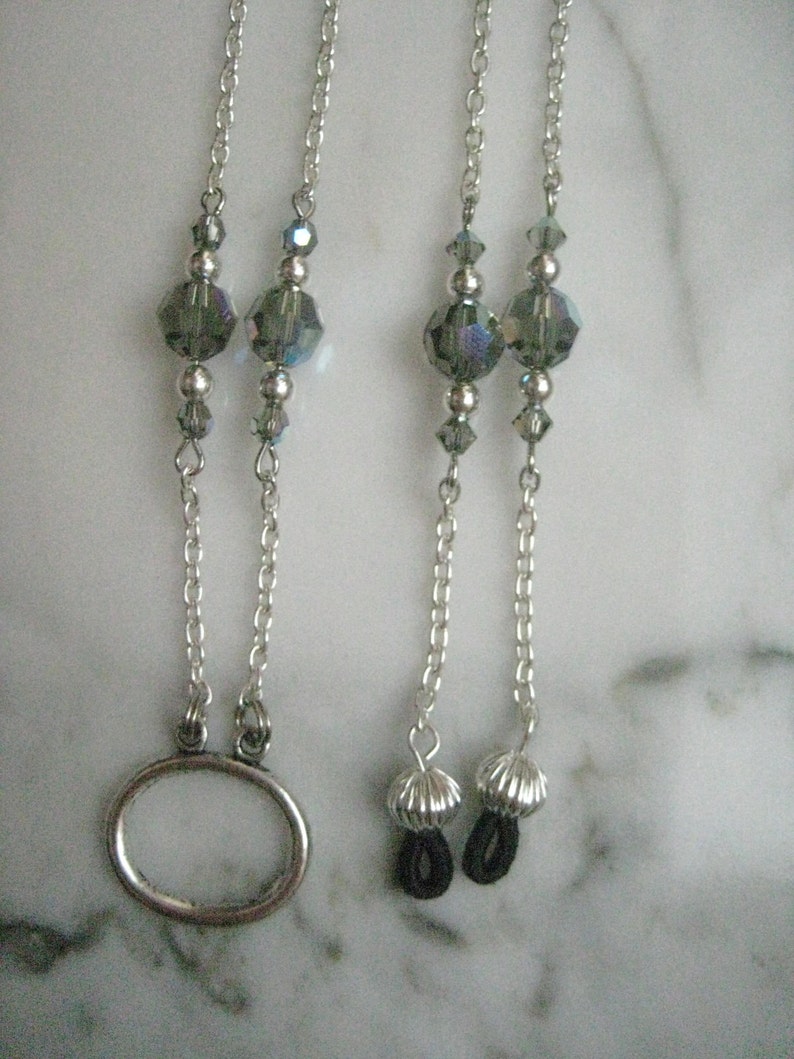 Eyeglass Chain with Swarovski Black Diamond Crystals CHOICE OF Etsy