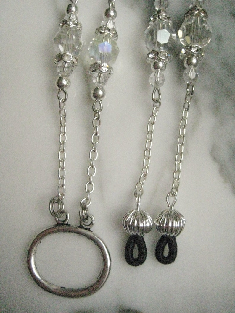 Eyeglass Chain with Swarovski Crystals and Crystal Rondelles Etsy