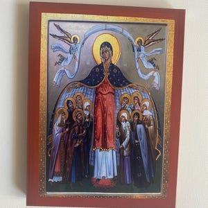 Virgin Mary icon Greek Orthodox byzantine icon Faithful copy of an orthodox Byzantine icon