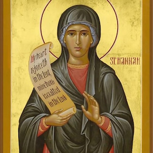 Saint Prophetess Hannah icon Orthodox icons Greek Orthodox byzantine icon Faithful copy of an orthodox Byzantine icon printed on wood