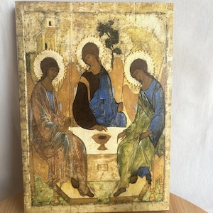 Iconos ortodoxos de la Santísima Trinidad, iconos bizantinos griegos ortodoxos, iconos bizantinos, regalos de cumpleaños, onomásticos, bautizos, regalos para el hogar, recuerdos