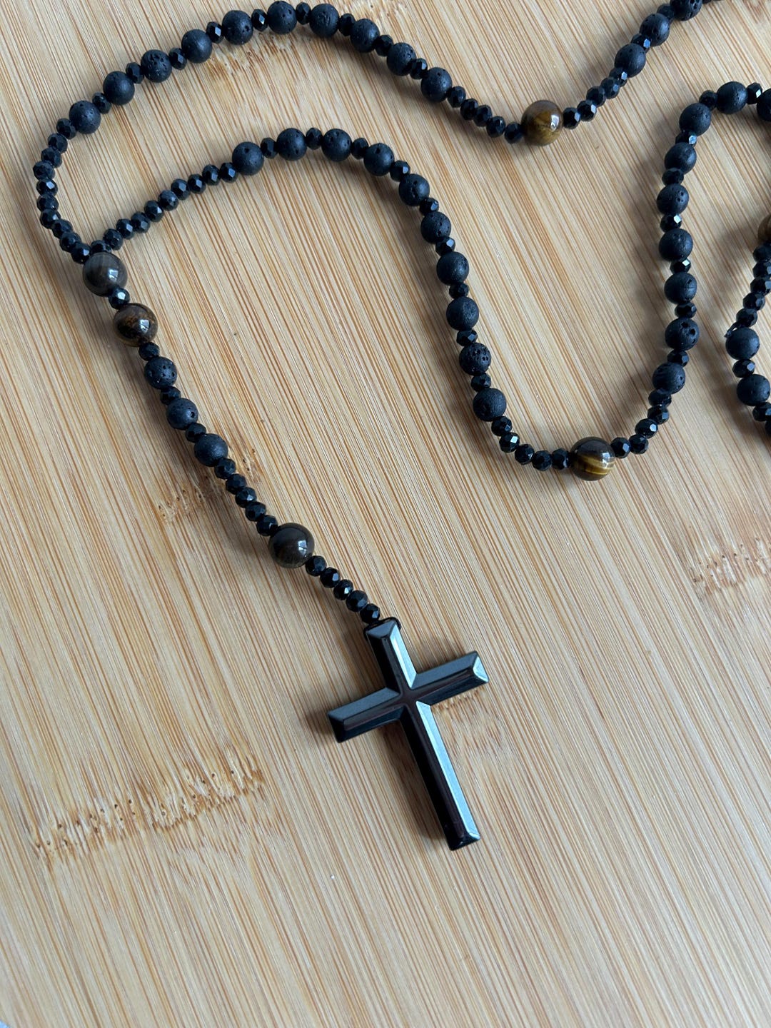 Handmade Prayer Rope Rosario, Rosario De Madera, Cross Necklace, Wooden ...