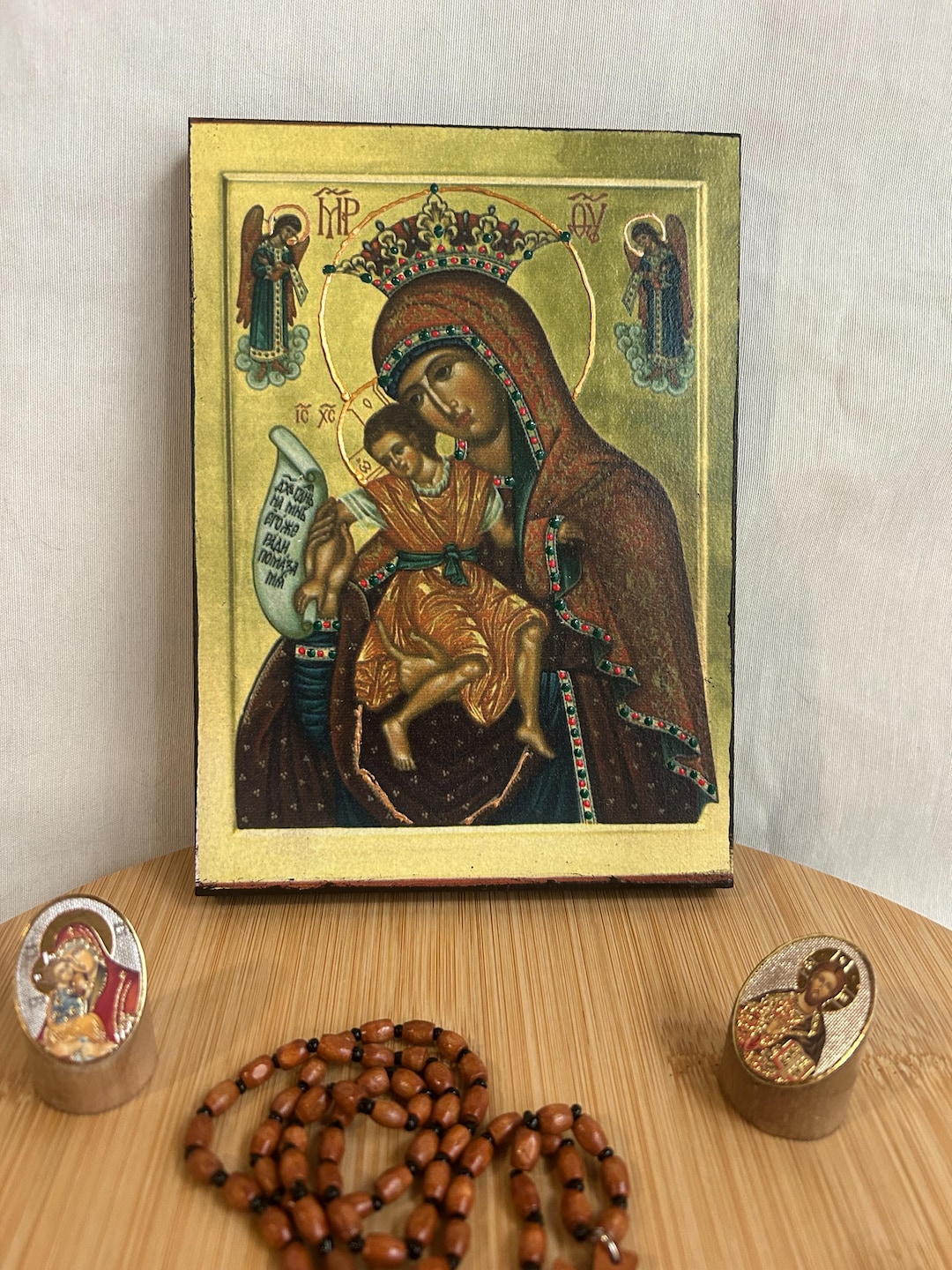 Hand-painted Virgin Mary Byzantine Icon on Wood - Etsy