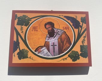 Icono de San Sava de Serbia Iconos ortodoxos Icono bizantino ortodoxo griego Copia fiel de un icono cristiano ortodoxo Regalo de boda o bautizo