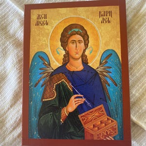 Archangel Raphael icon Orthodox icons Greek Orthodox byzantine icon Faithful copy of an orthodox Byzantine icon printed on wood