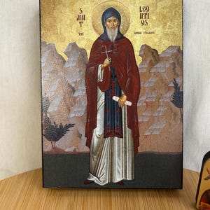 Saint Leontios  icon Orthodox icons Greek Orthodox byzantine icon Faithful copy of an orthodox Byzantine icon printed on wood