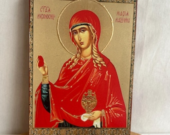 Saint Mary Magdalene icon Orthodox icons Greek Orthodox byzantine icon Faithful copy of an orthodox Byzantine icon printed on wood