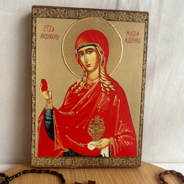 Saint Mary Magdalene icon Orthodox icons Greek Orthodox byzantine icon Faithful copy of an orthodox Byzantine icon