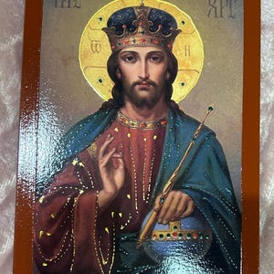 Jesus Christ icon Orthodox icons Greek Orthodox byzantine icon Faithful copy of an orthodox Byzantine icon printed on wood